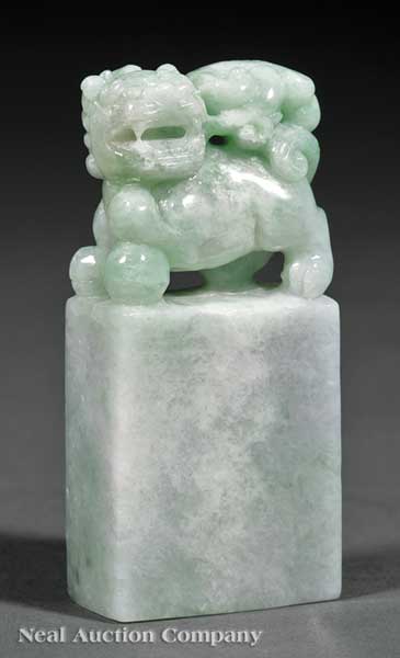 A Chinese Carved Jadeite Seal Stone 1408ba