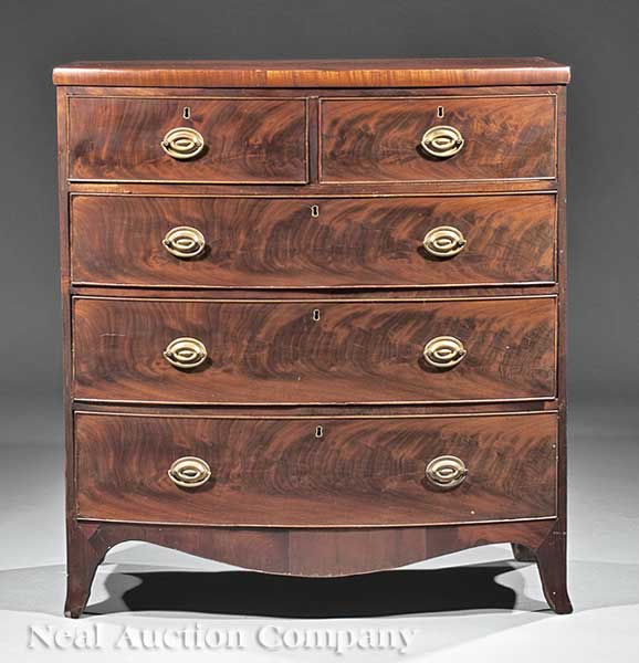 A Regency Mahogany Bowfront Chest 140955