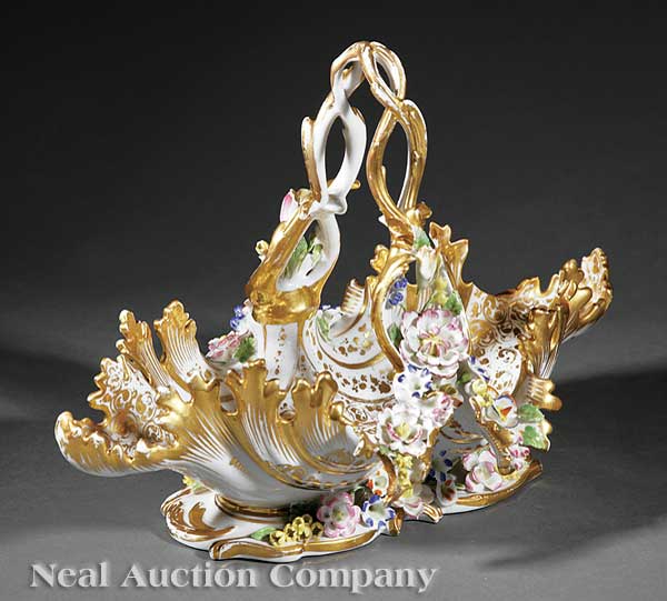 A Paris Porcelain Floral and Gilt-Decorated