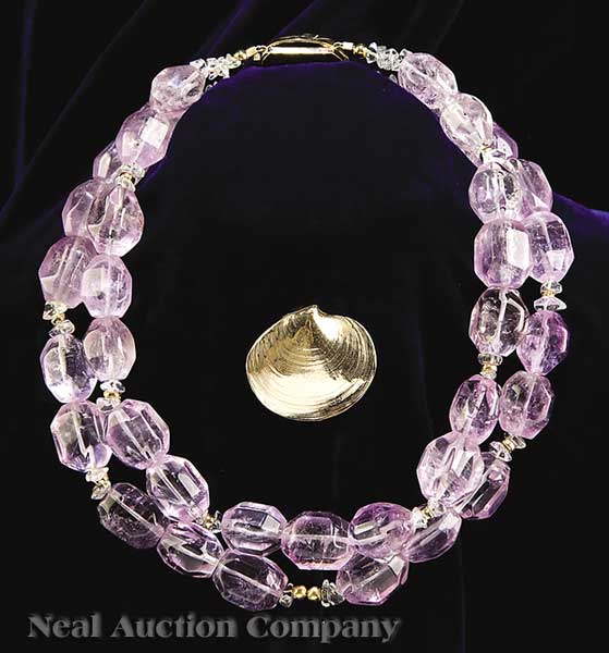 A Double Strand Necklace of Faceted 14097e