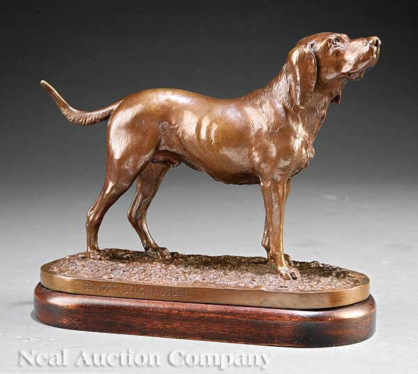 A German Bronze of a Hunting Dog 20th