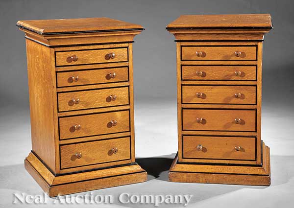 A Pair of Edwardian Oak and Ebonized 1409b5