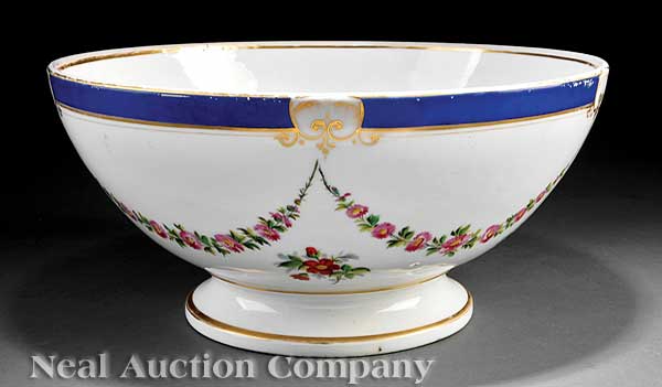 A Large Paris Porcelain Punch Bowl