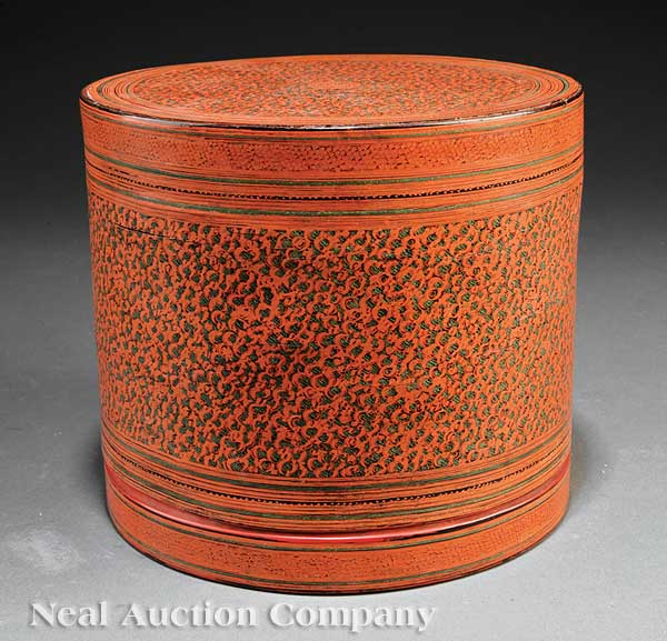 A Thai Lacquered Wood Food Storage 140a06