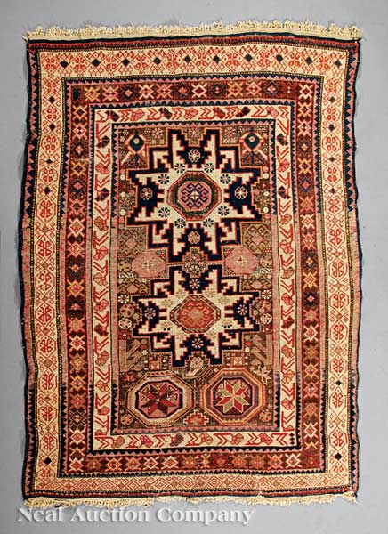 An Antique Persian Rug. blue ground