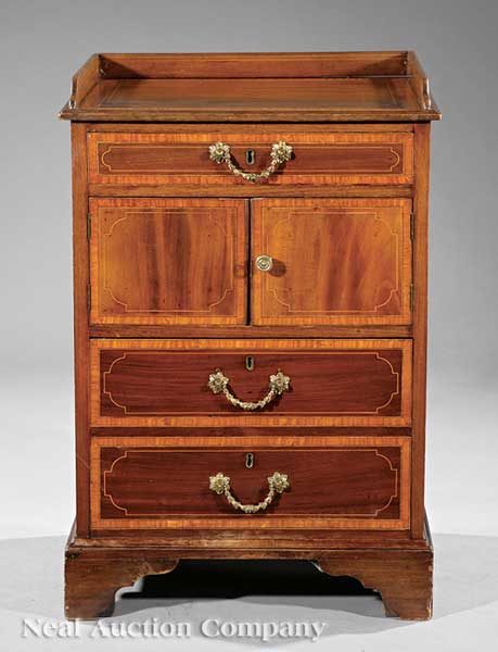 A Georgian Inlaid Mahogany Commode 140a30