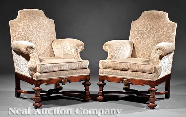 A Pair of Antique Walnut Library