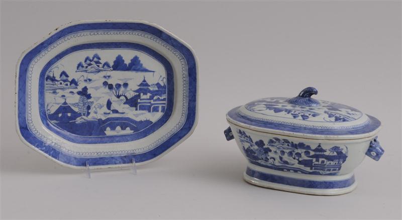 CANTON BLUE AND WHITE PORCELAIN