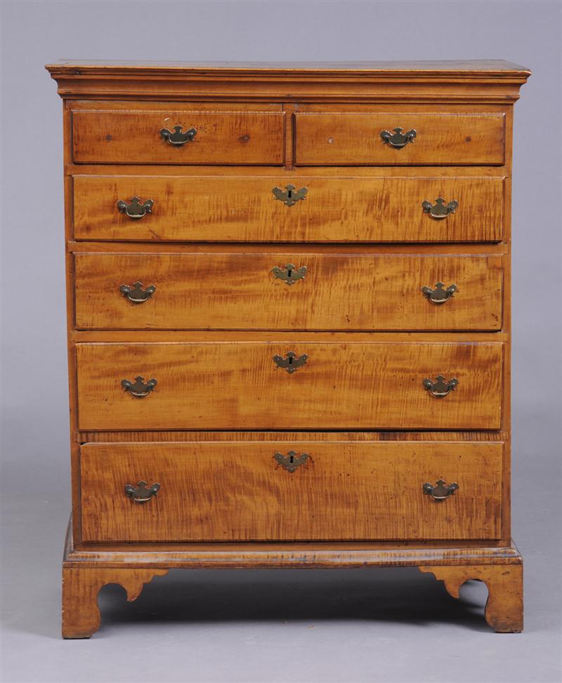 AMERICAN CHIPPENDALE FIGURED MAPLE 140a96