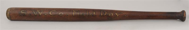 AMERICAN HAND-PAINTED WOOD DISPLAY BAT: