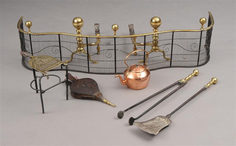 BRASS FIREPLACE ACCESSORIES Comprising