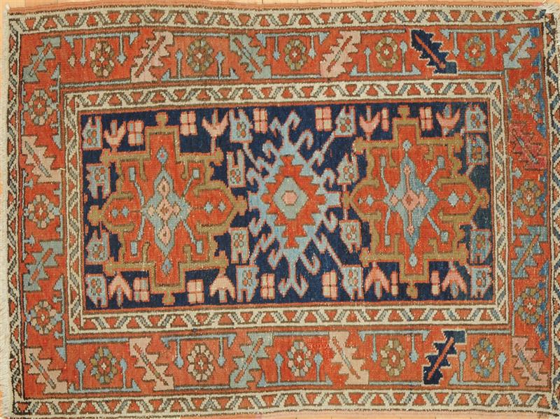 CAUCASIAN BLUE GROUND RUG Worked 140b50