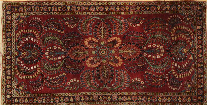 PERSIAN WINE RED GROUND RUG Worked 140b4b