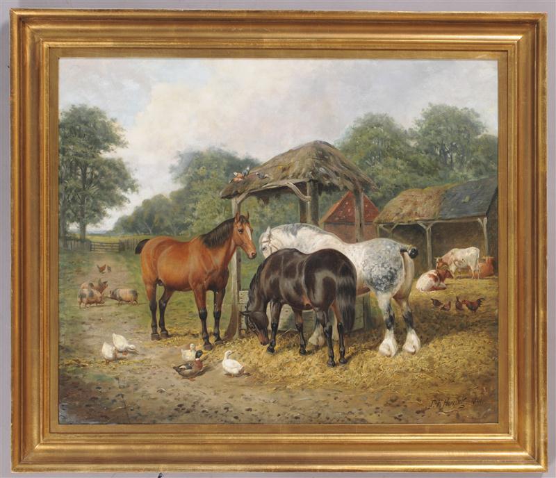 JOHN FREDERICK HERRING BUSY FARMYARD 140b89