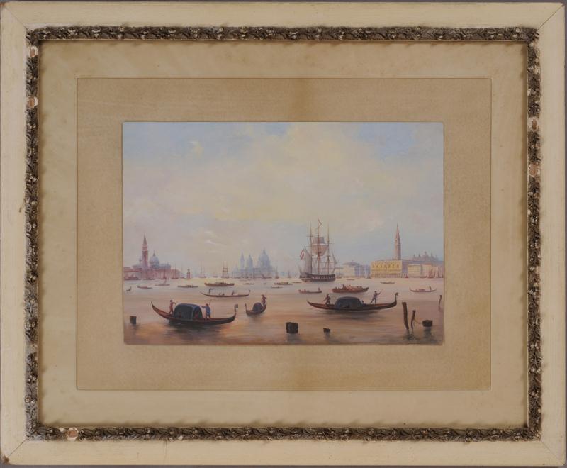 RUSSIAN SCHOOL VENICE HARBOR Gouache 140c34