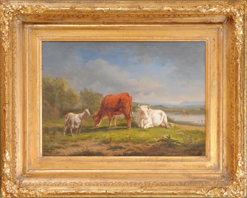 EUROPEAN SCHOOL COWS IN LANDSCAPE 140caa