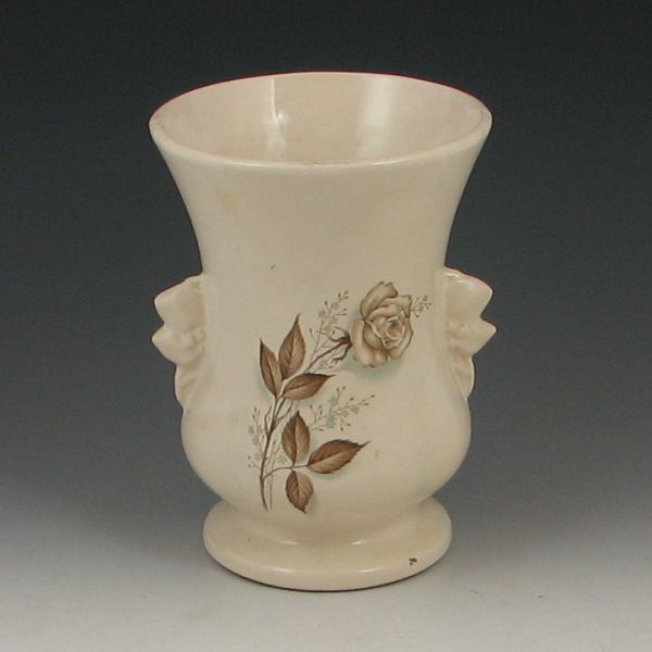 Flower Vase white with rose lithograph