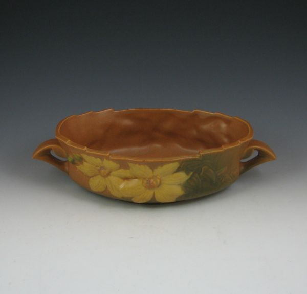 Roseville Console Bowl yellow and green