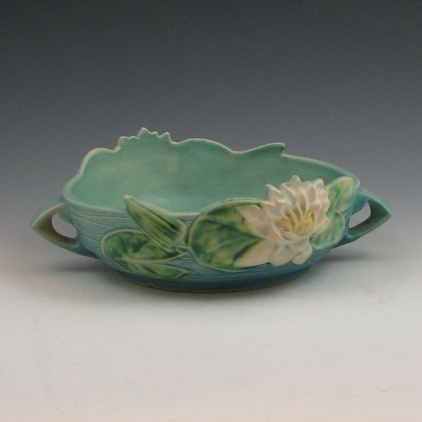 Roseville Water Lily bowl in blue  143bca