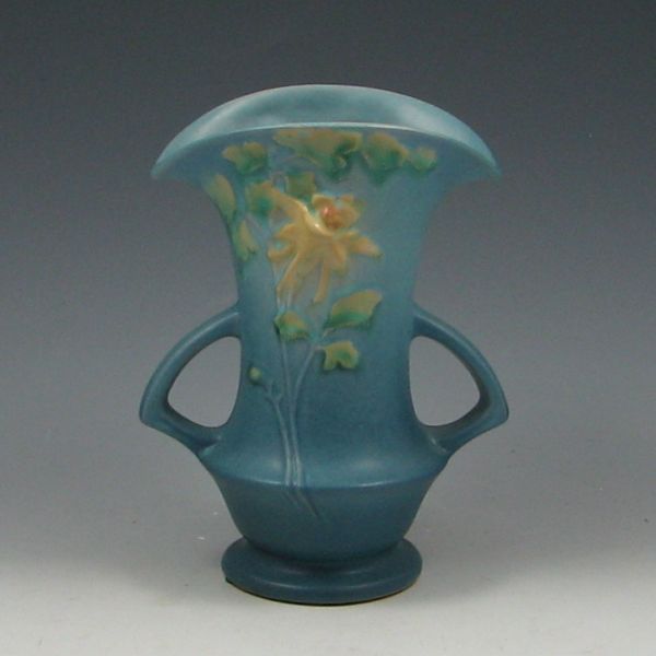 Roseville Columbine 7 Vase blue 143c39