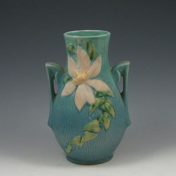 Roseville Clematis 8'' Vase blue