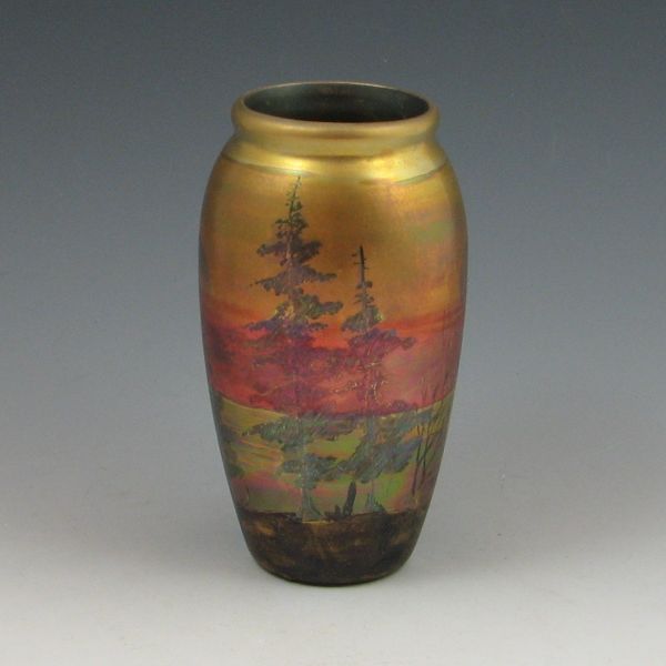 Weller LaSa scenic vase in gold 143d25