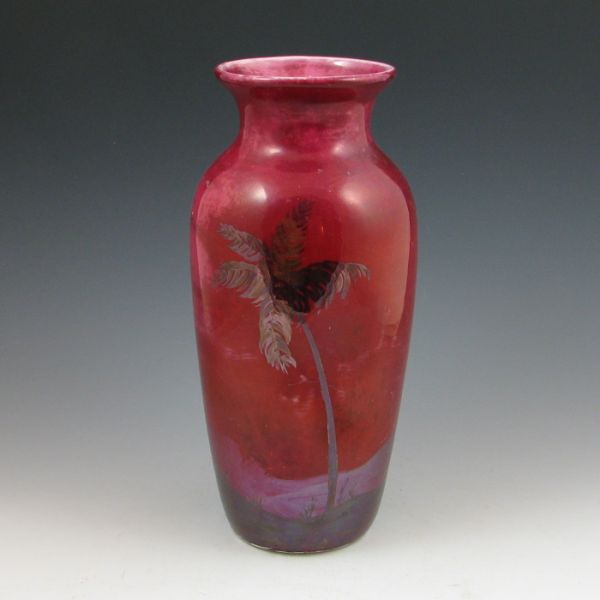 Weller Lamar scenic vase in red