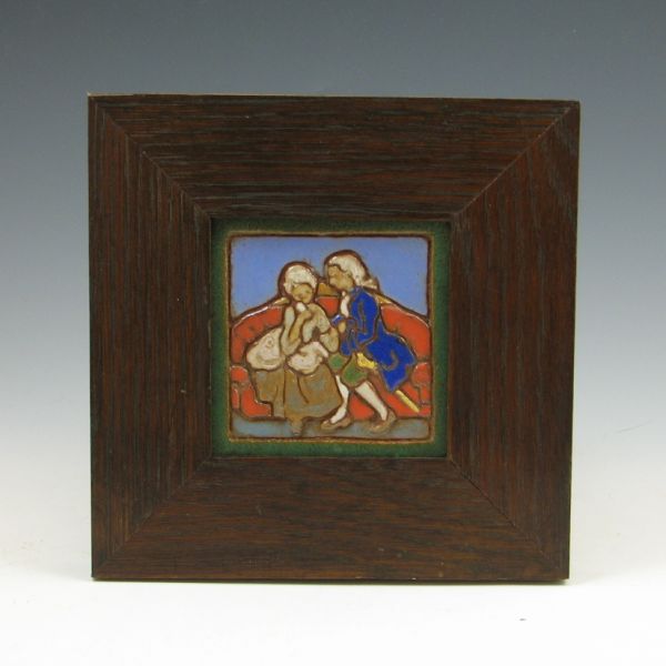 Mueller tile of a Victorian couple