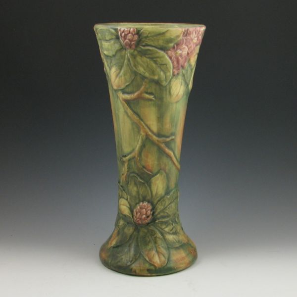 Weller Woodcraft vase with flowers.