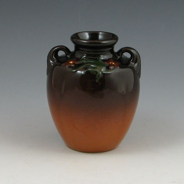 Weller brown Floretta handled vase  143d4c