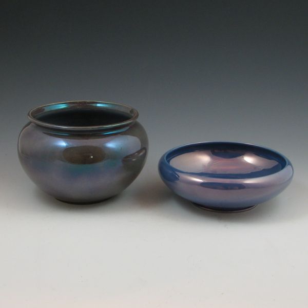 Two Cowan pieces both in iridescent