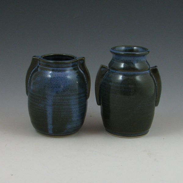 Two Seiz stoneware blue green gloss 143d7c