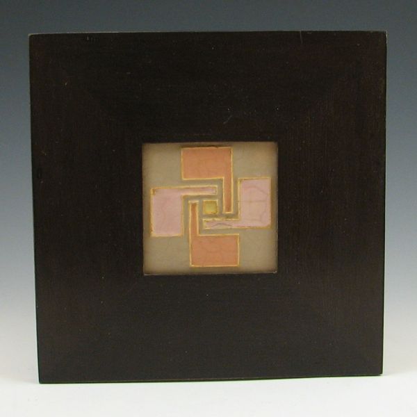 Wheatley tile in wood frame. Marked