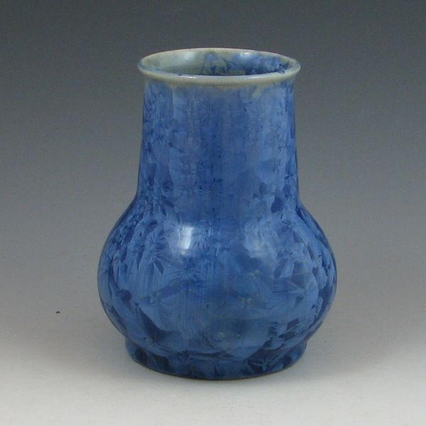 Leftwich Pottery vase with blue 143d95