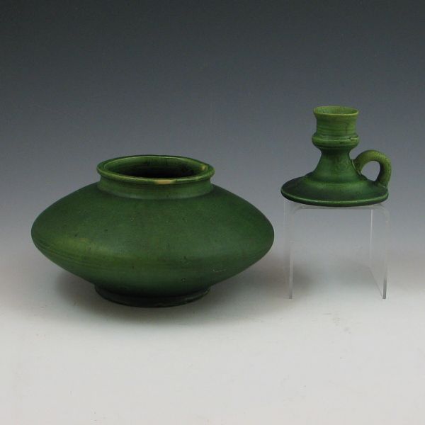 Cambridge matte green vase and