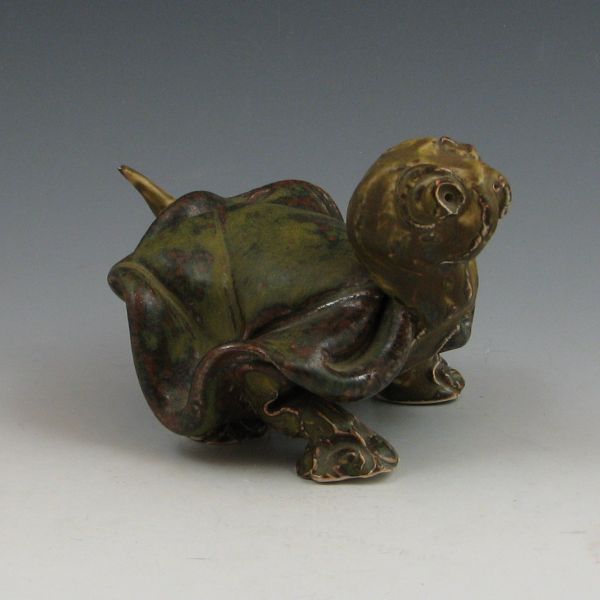 Studio pottery turtle Signed illegibly 143da2