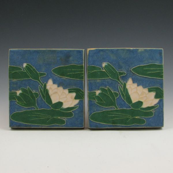 Two tiles with water lilies made 143da3