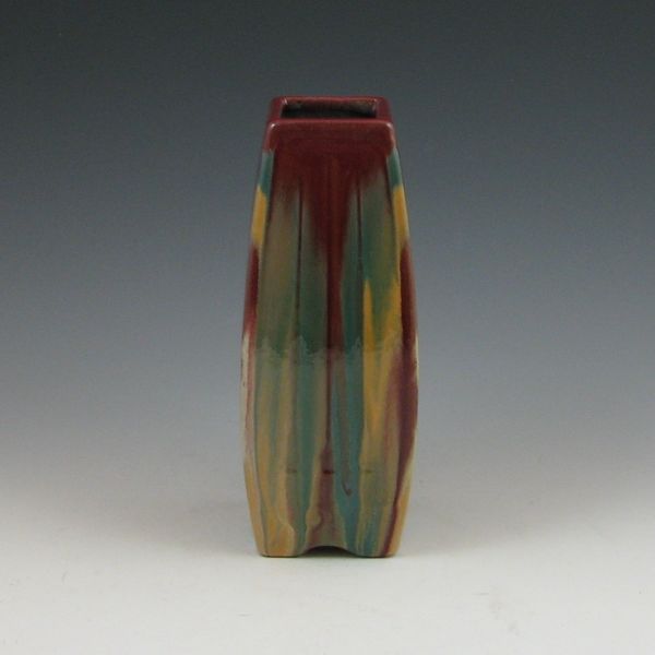 Belgium Arts & Crafts square vase. Marked