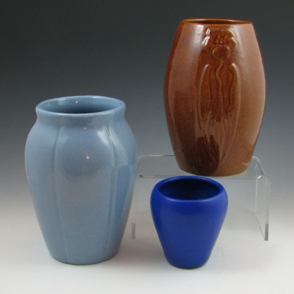 Three Zanesville Stoneware vases. The