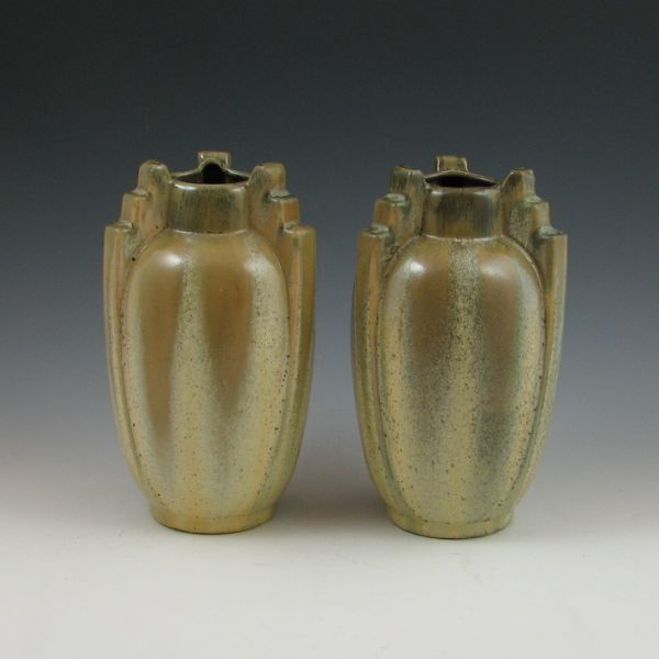 Pair of Belgium art pottery vases  143de1