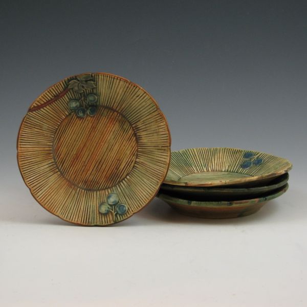 Four Weller Woodrose plates or 1441c5