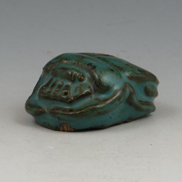 Studio pottery scarab paperweight. Signed