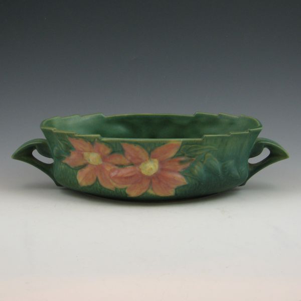 Roseville Clematis bowl in green  1441da