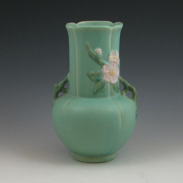 Weller Floral handled vase Marked 1441d2