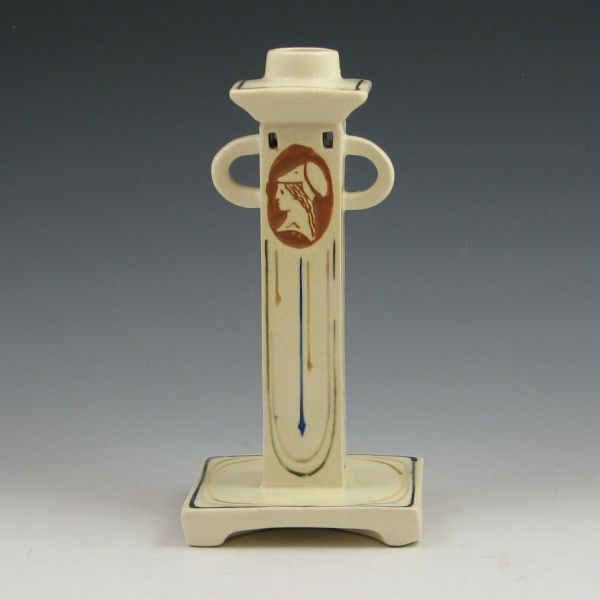 Weller Cameo Creamware candlestick  1441e5