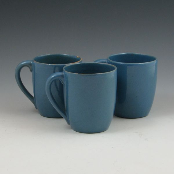 Three light blue Paul Revere Pottery