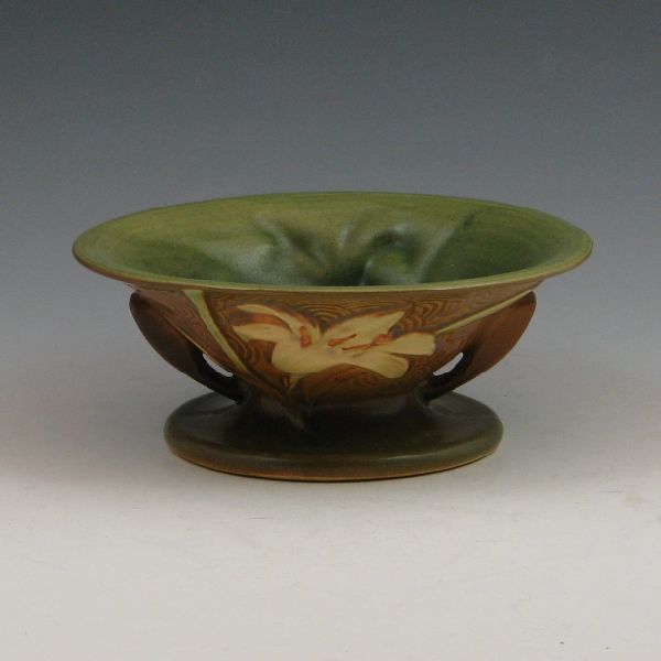 Roseville Zephyr Lily bowl in brown 144208