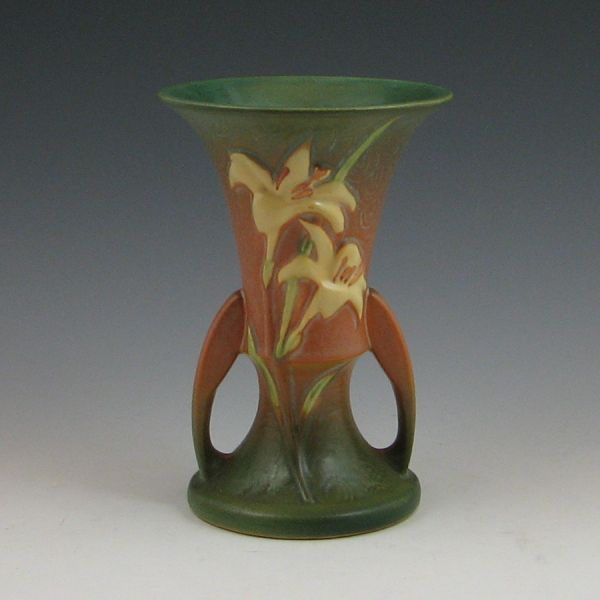 Roseville Zephyr Lily vase in brown 144217