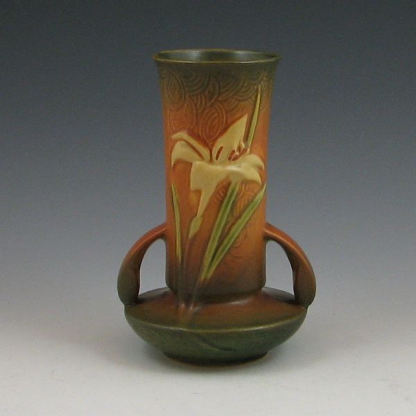 Roseville Zephyr Lily vase in brown