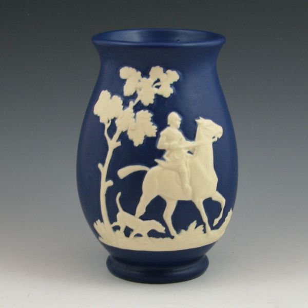 Weller Chase vase in blue. Marked Weller